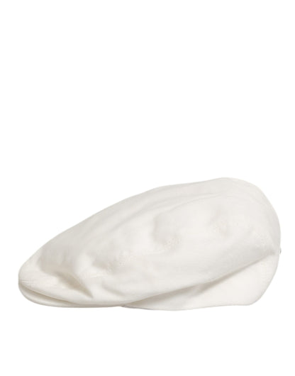 Dolce & Gabbana White Cotton Newsboy Cap