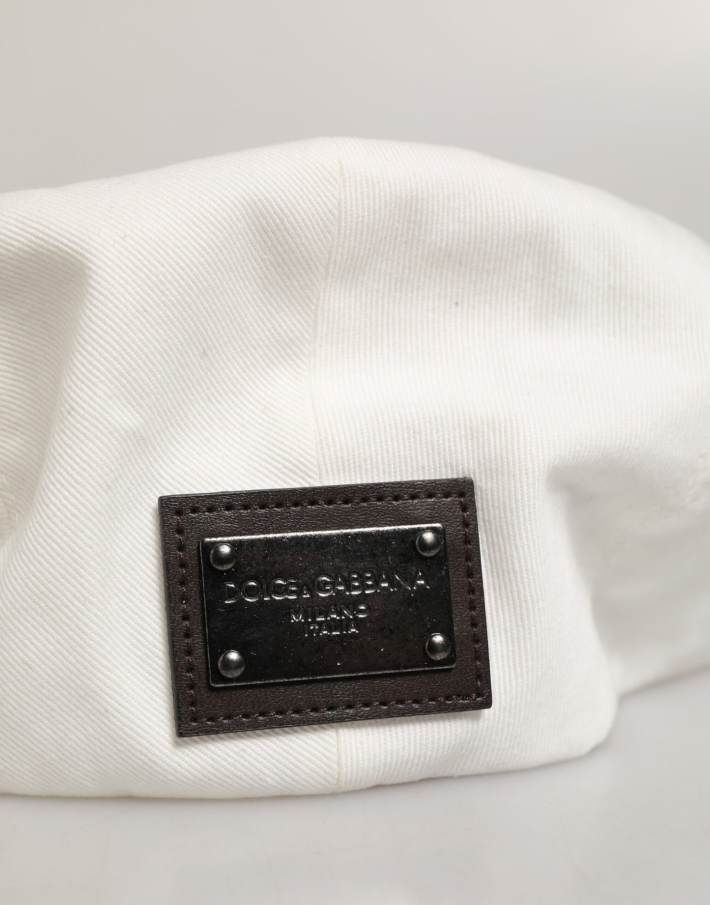 Dolce & Gabbana White Cotton Newsboy Cap
