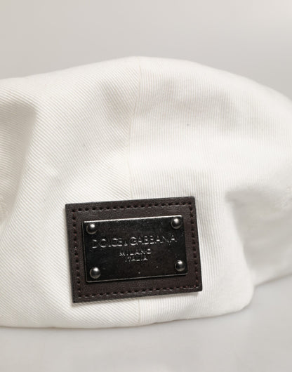Dolce & Gabbana White Cotton Newsboy Cap