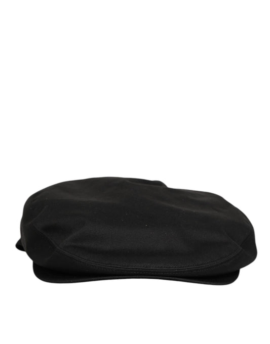 Dolce & Gabbana Black Cotton DG Logo Newsboy Cap