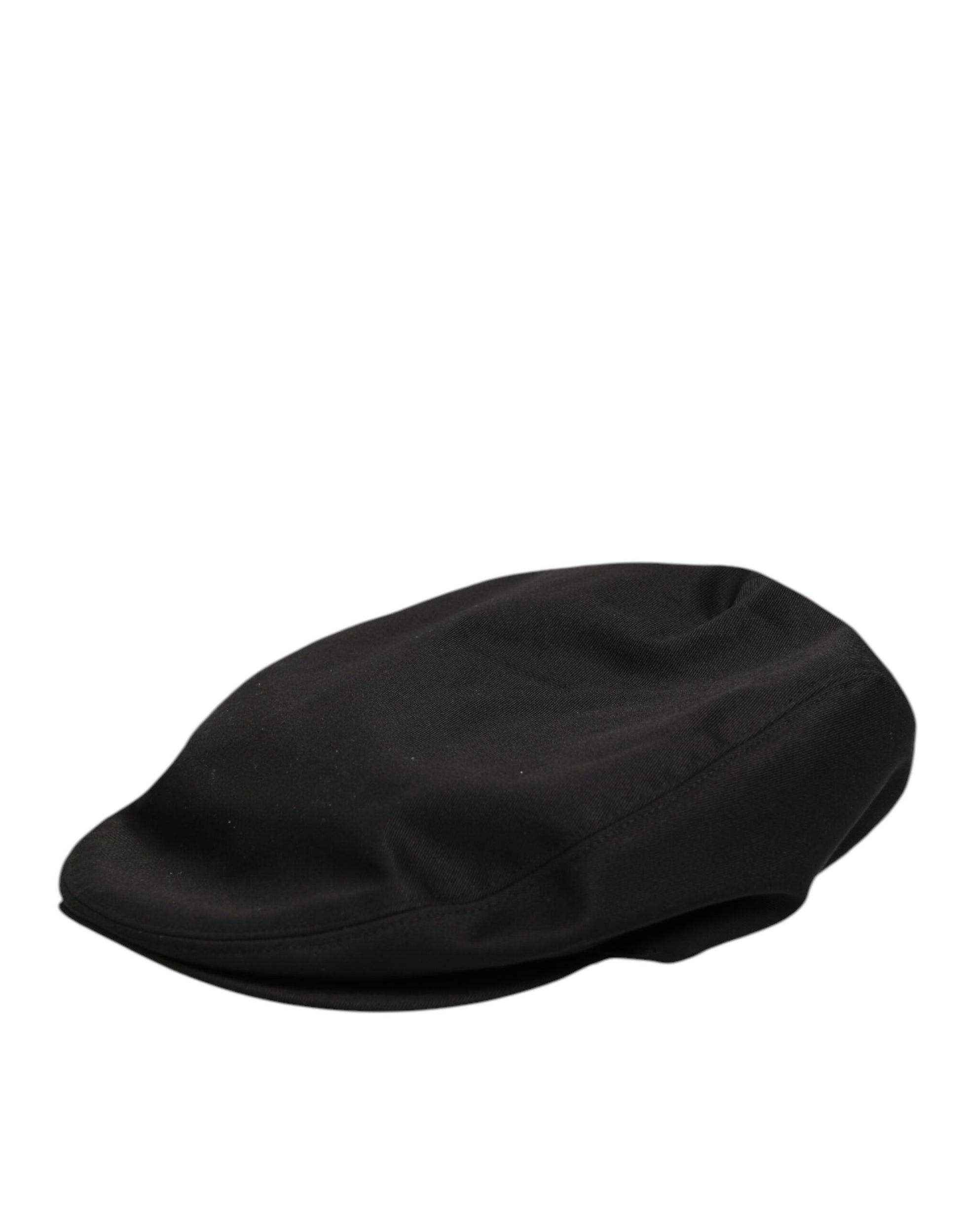 Dolce & Gabbana Black Cotton DG Logo Newsboy Cap