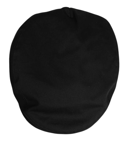 Dolce & Gabbana Black Cotton DG Logo Newsboy Cap
