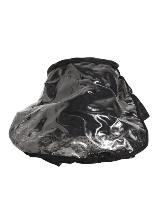Dolce & Gabbana Black PVC Wide Brim Bucket Hat