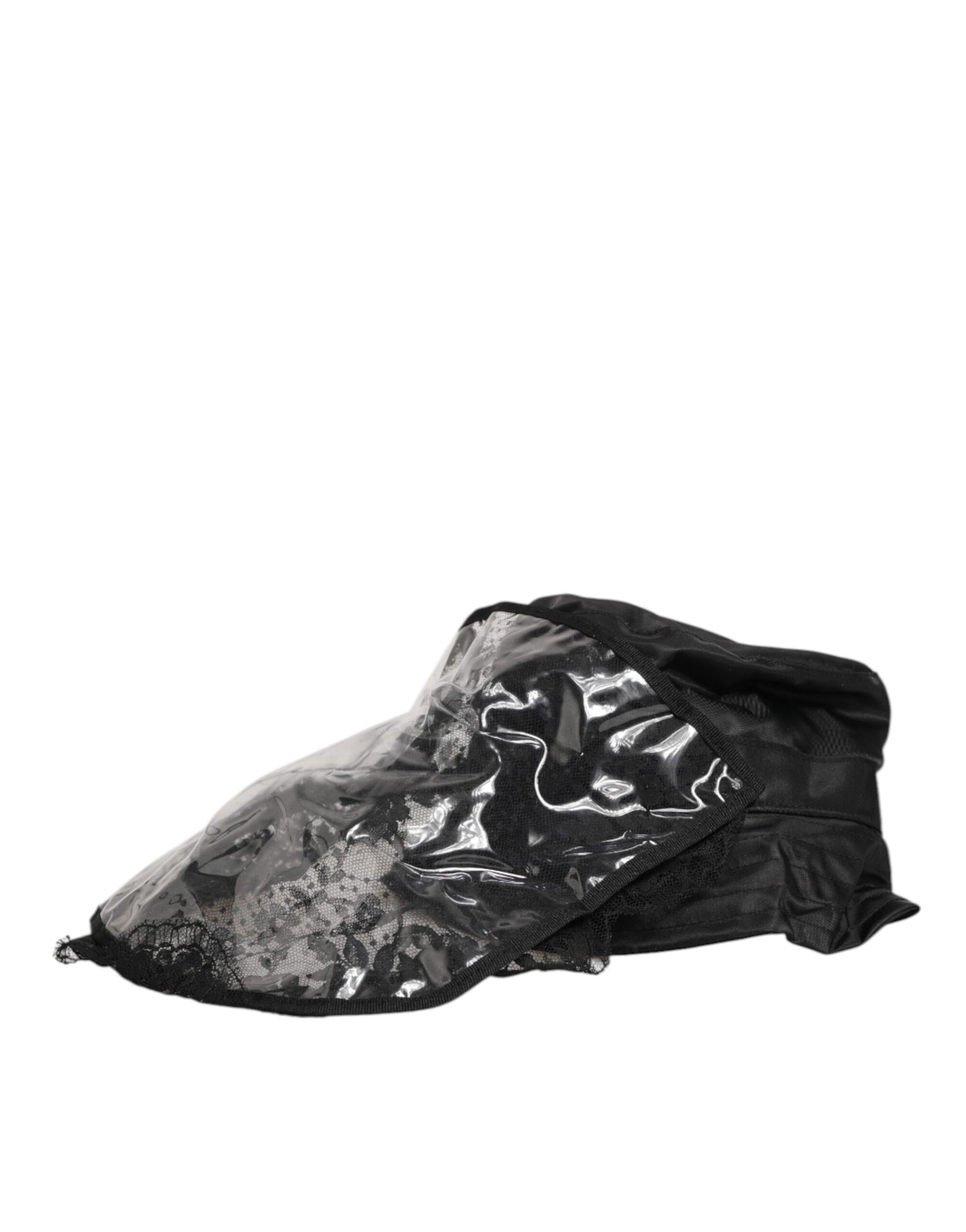 Dolce & Gabbana Black PVC Wide Brim Bucket Hat