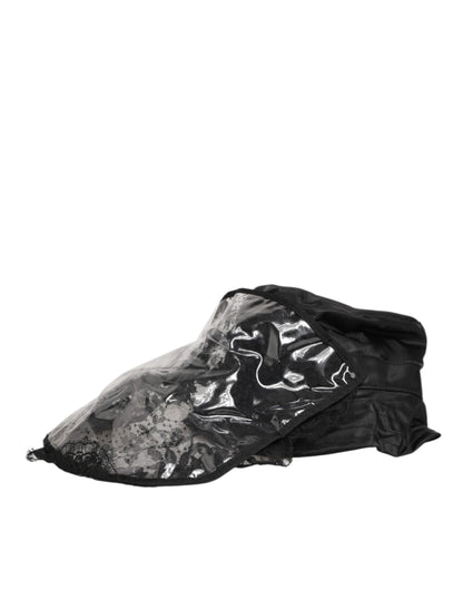 Dolce & Gabbana Black PVC Wide Brim Bucket Hat