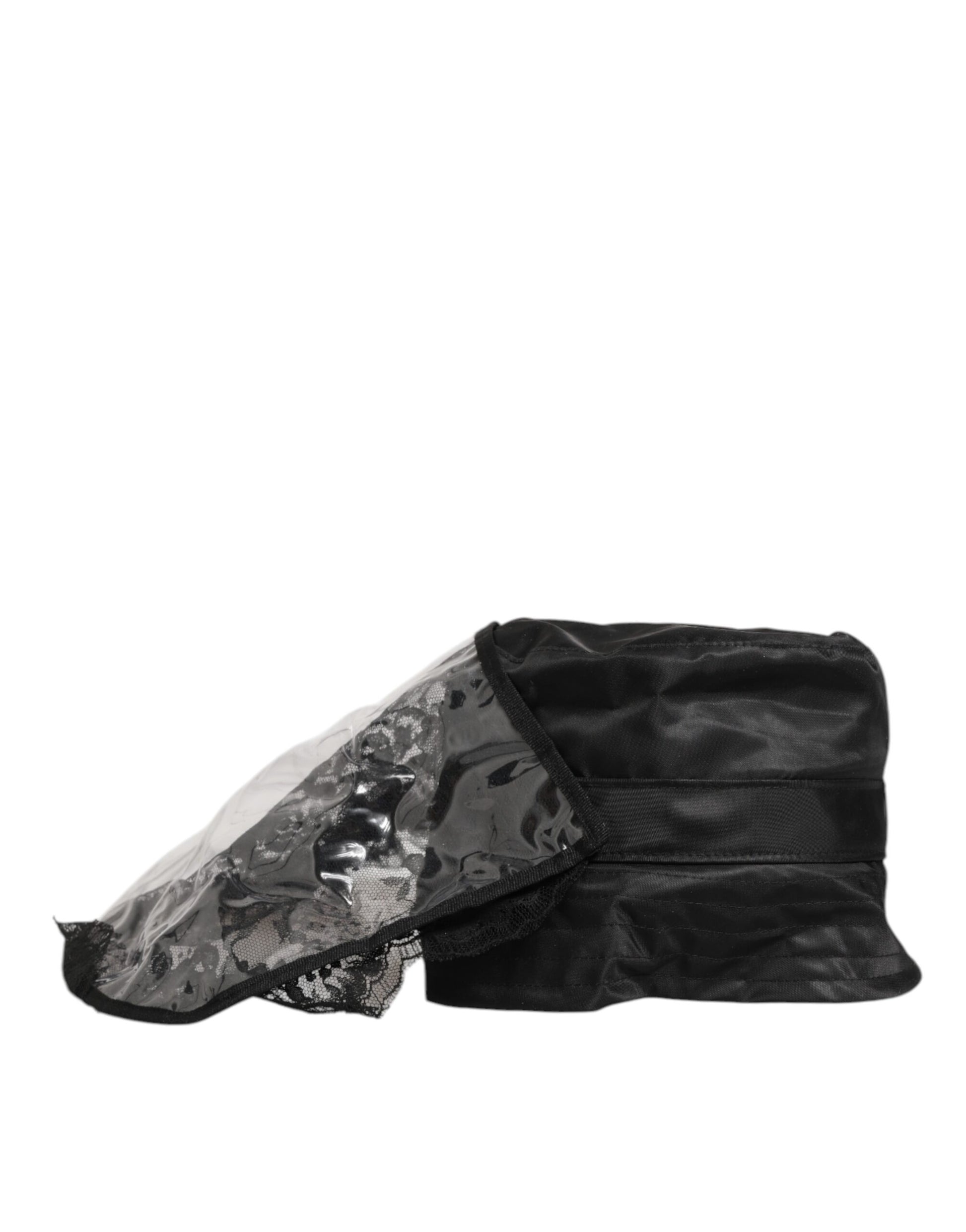 Dolce & Gabbana Black PVC Wide Brim Bucket Hat