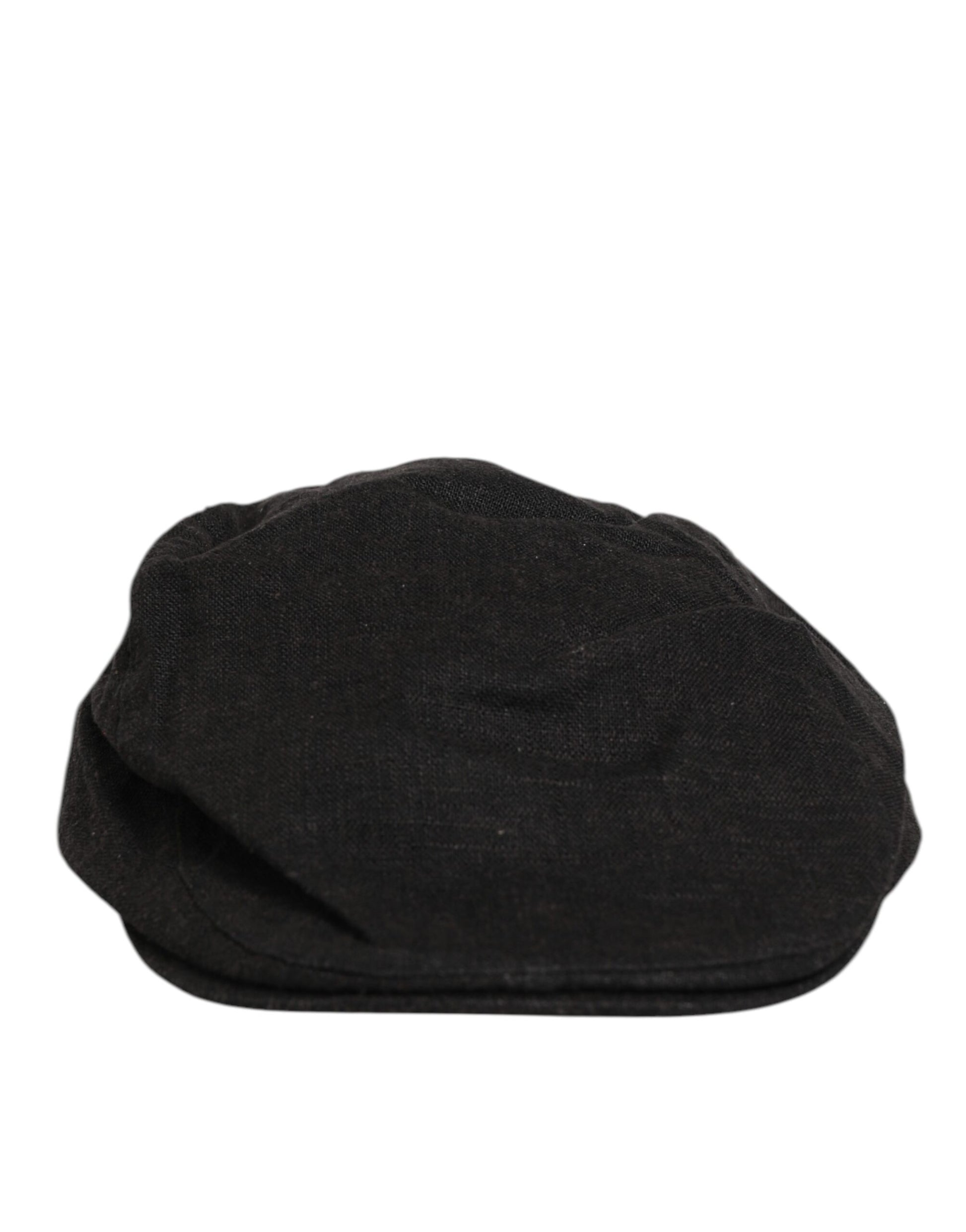Dolce & Gabbana Black Cotton DG Logo Newsboy Cap