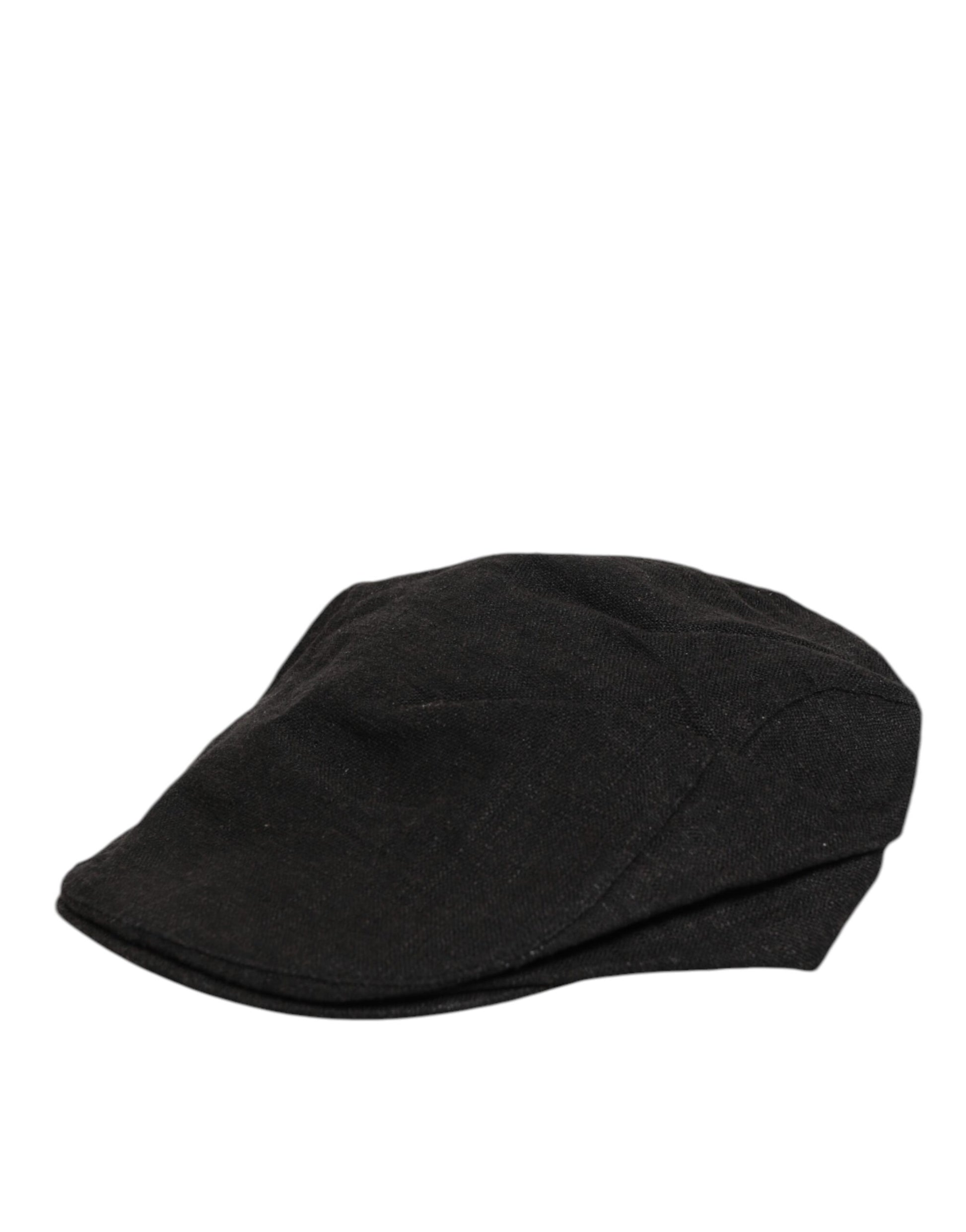 Dolce & Gabbana Black Cotton DG Logo Newsboy Cap