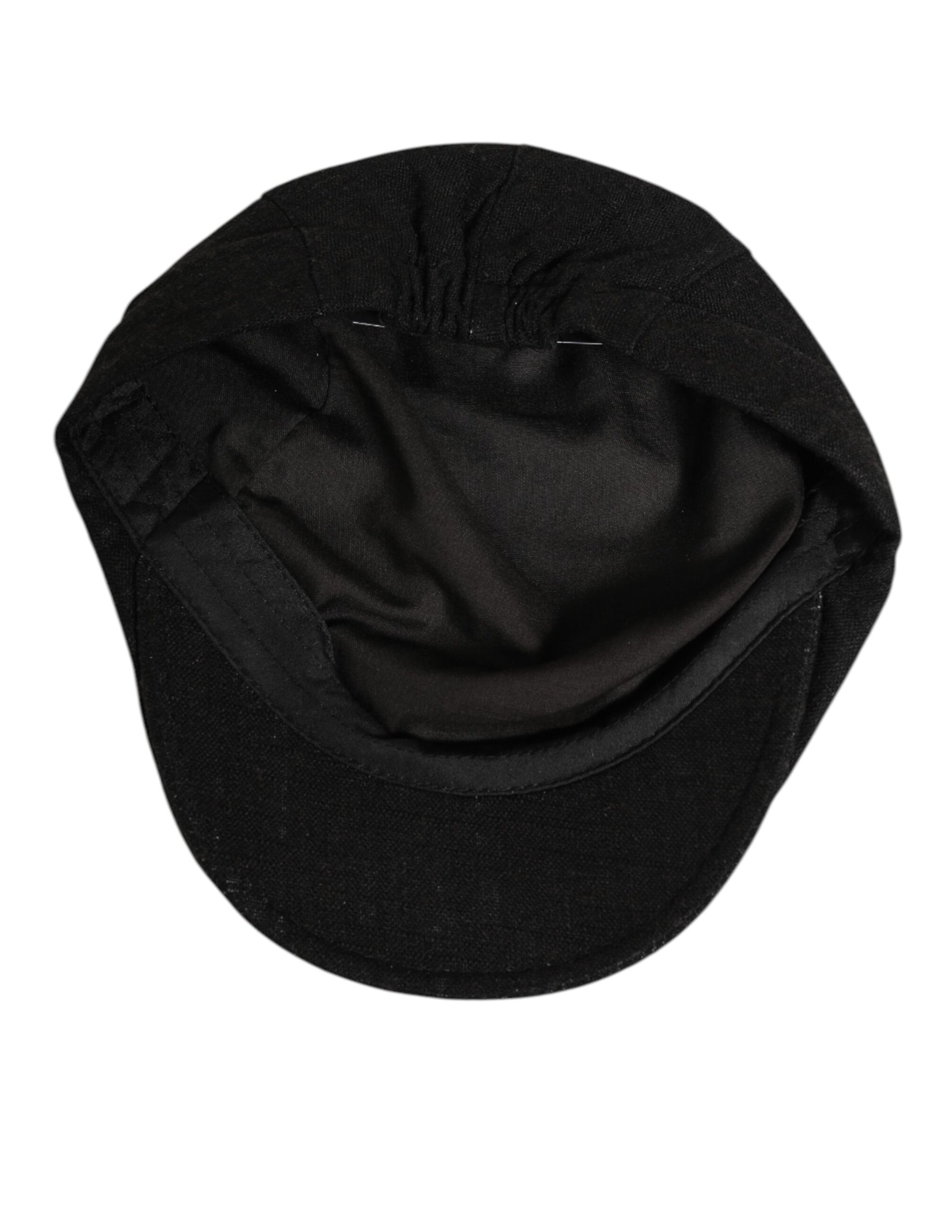 Dolce & Gabbana Black Cotton DG Logo Newsboy Cap