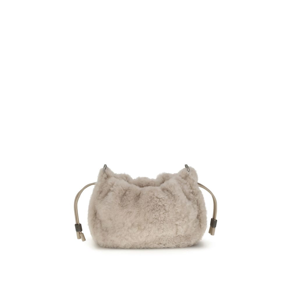 Brunello Cucinelli Mellow Mini Shearling Shoulder Bag