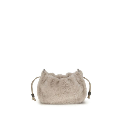 Brunello Cucinelli Mellow Mini Shearling Shoulder Bag