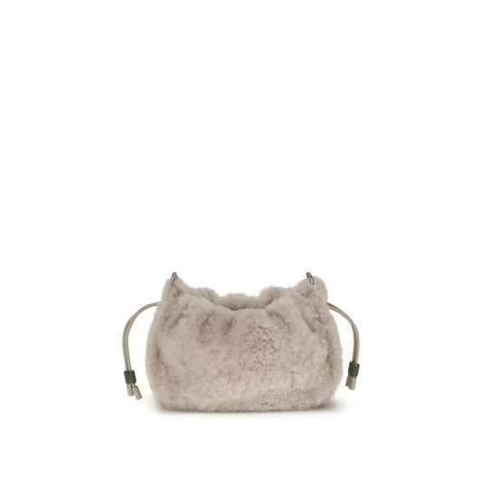 Brunello Cucinelli Mellow Mini Shearling Shoulder Bag