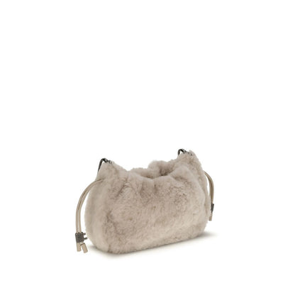 Brunello Cucinelli Mellow Mini Shearling Shoulder Bag