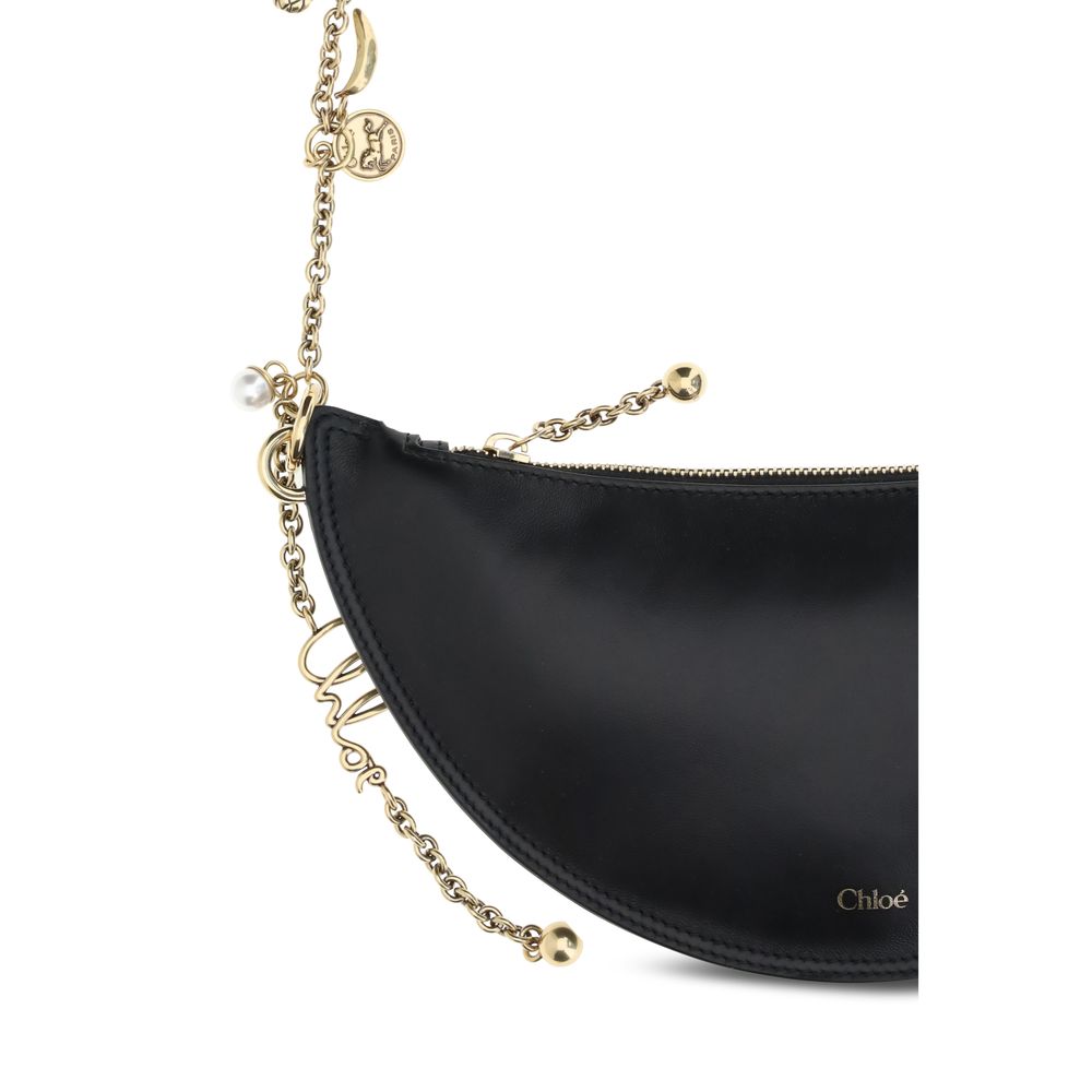 Chloé Black Leather Icons Charms Shoulder Bag