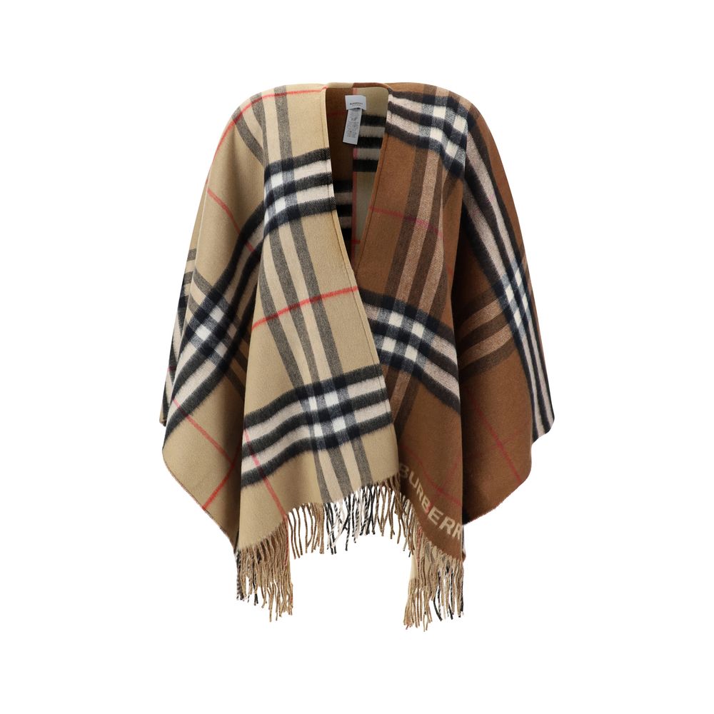 Burberry Merino Wool Cape with Archival Check Pattern