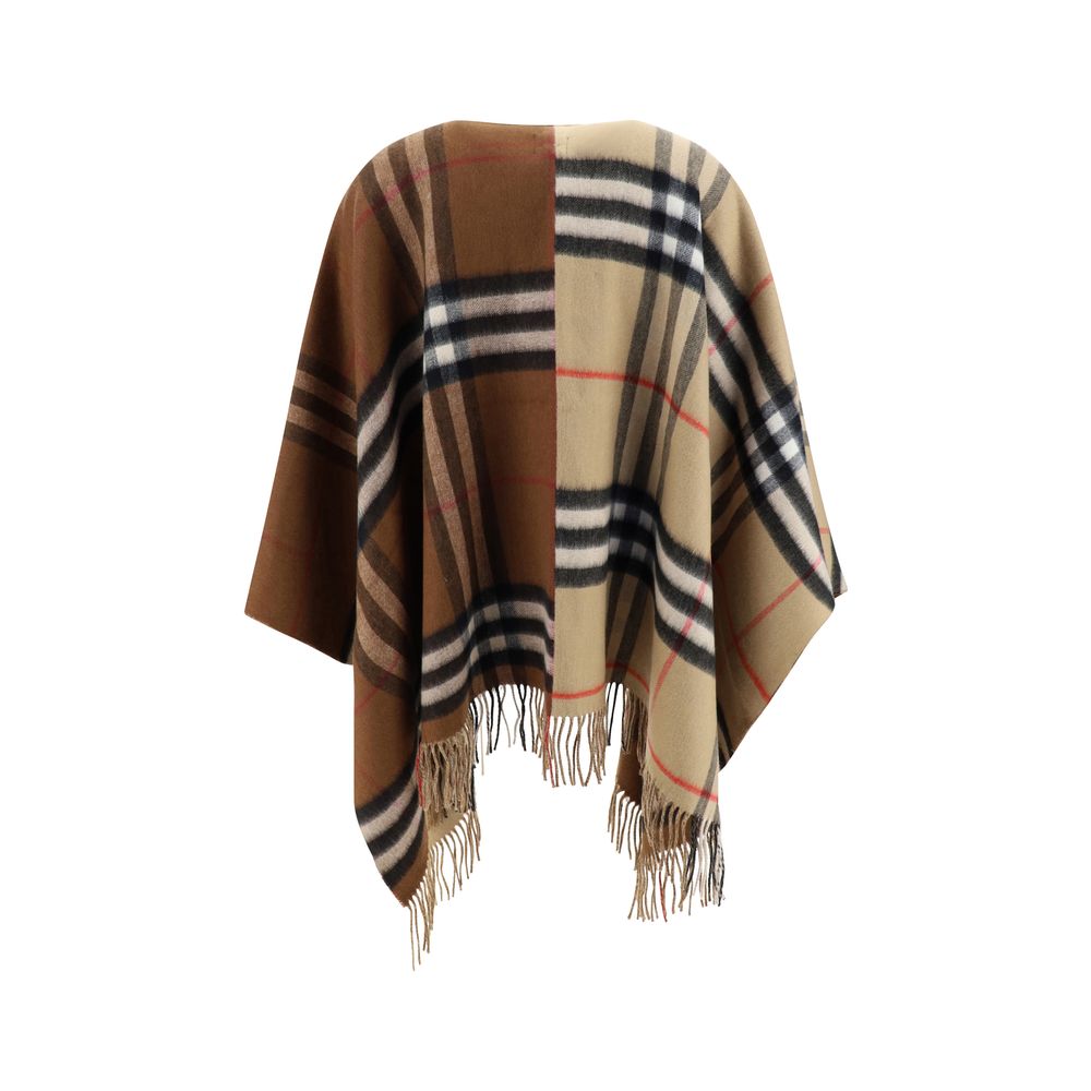 Burberry Merino Wool Cape with Archival Check Pattern