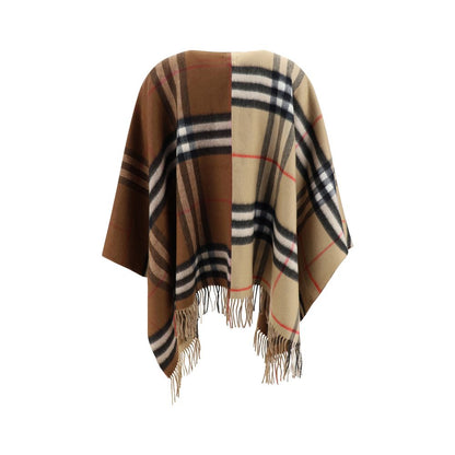 Burberry Merino Wool Cape with Archival Check Pattern
