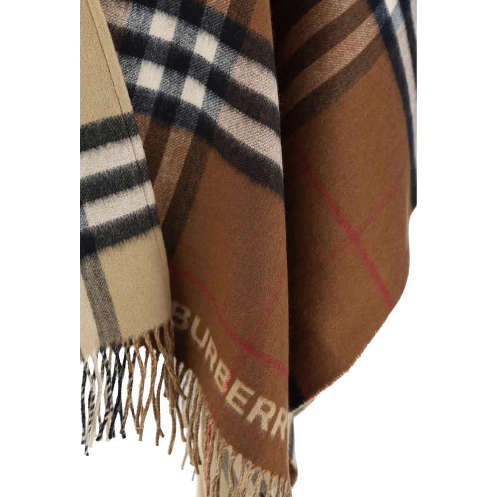 Burberry Merino Wool Cape with Archival Check Pattern