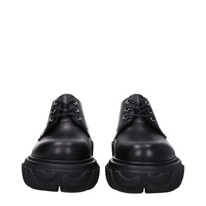 Off-White Black Leather Oxfords and Derbies