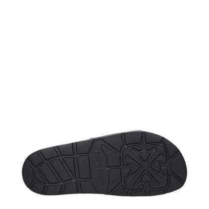 Off-White Black Cotton Slippers Sandals