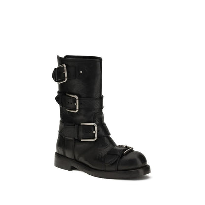 Dolce & Gabbana Buckled Leather Boots
