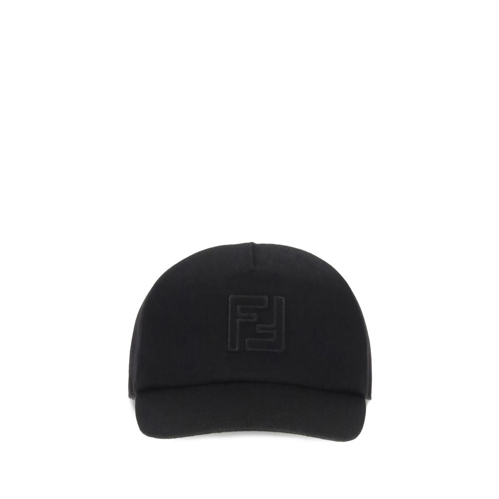 Fendi Black Wool Cap - Sophisticated Baseball Hat