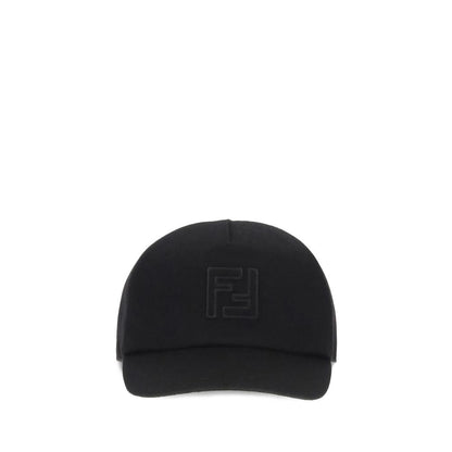 Fendi Black Wool Cap - Sophisticated Baseball Hat