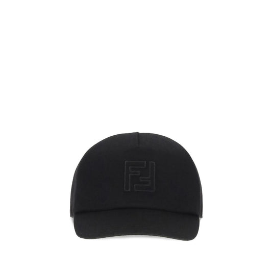 Fendi Black Wool Cap - Sophisticated Baseball Hat