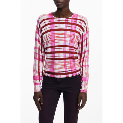 Desigual Pink Viscose Sweater - Stylish Comfort for Every Occasion
