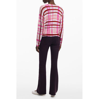 Desigual Pink Viscose Sweater - Stylish Comfort for Every Occasion