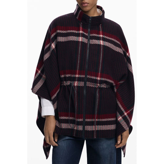 Desigual ALDAMA CHECKS PONCHO - Black Polyester