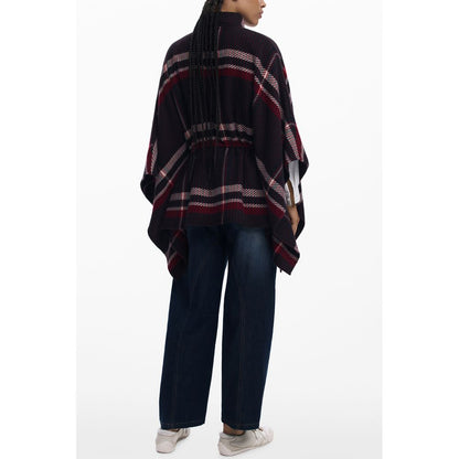 Desigual ALDAMA CHECKS PONCHO - Black Polyester