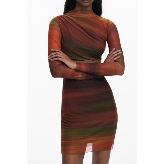 Desigual Orange Polyester Women Dress - Bold Elegance Redefined