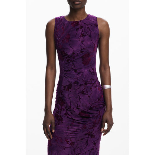 Desigual Purple Polyester Women Dress - Statement Style for the Bold
