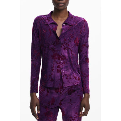 Desigual Purple Long-Sleeved Women Shirt