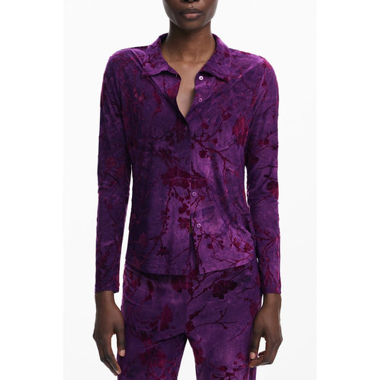 Desigual Purple Long-Sleeved Women Shirt