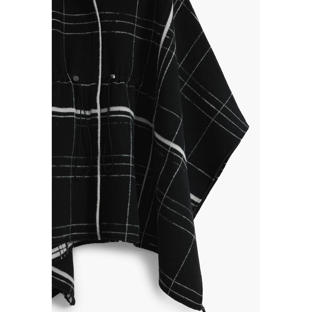 Desigual Aldama Cuadros Black Wool Women Poncho