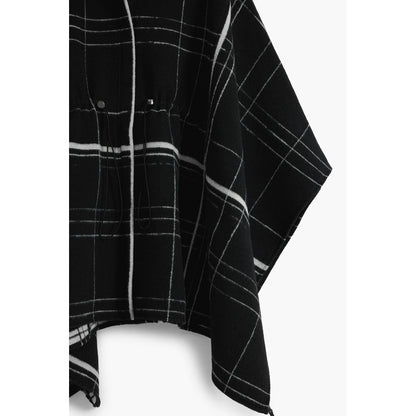 Desigual Aldama Cuadros Black Wool Women Poncho