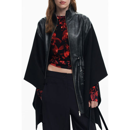 Desigual Aldama Eyelets Poncho in Black
