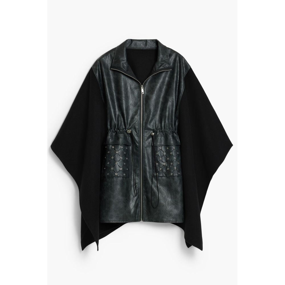 Desigual Aldama Eyelets Poncho in Black