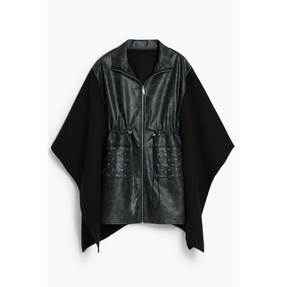 Desigual Aldama Eyelets Poncho in Black