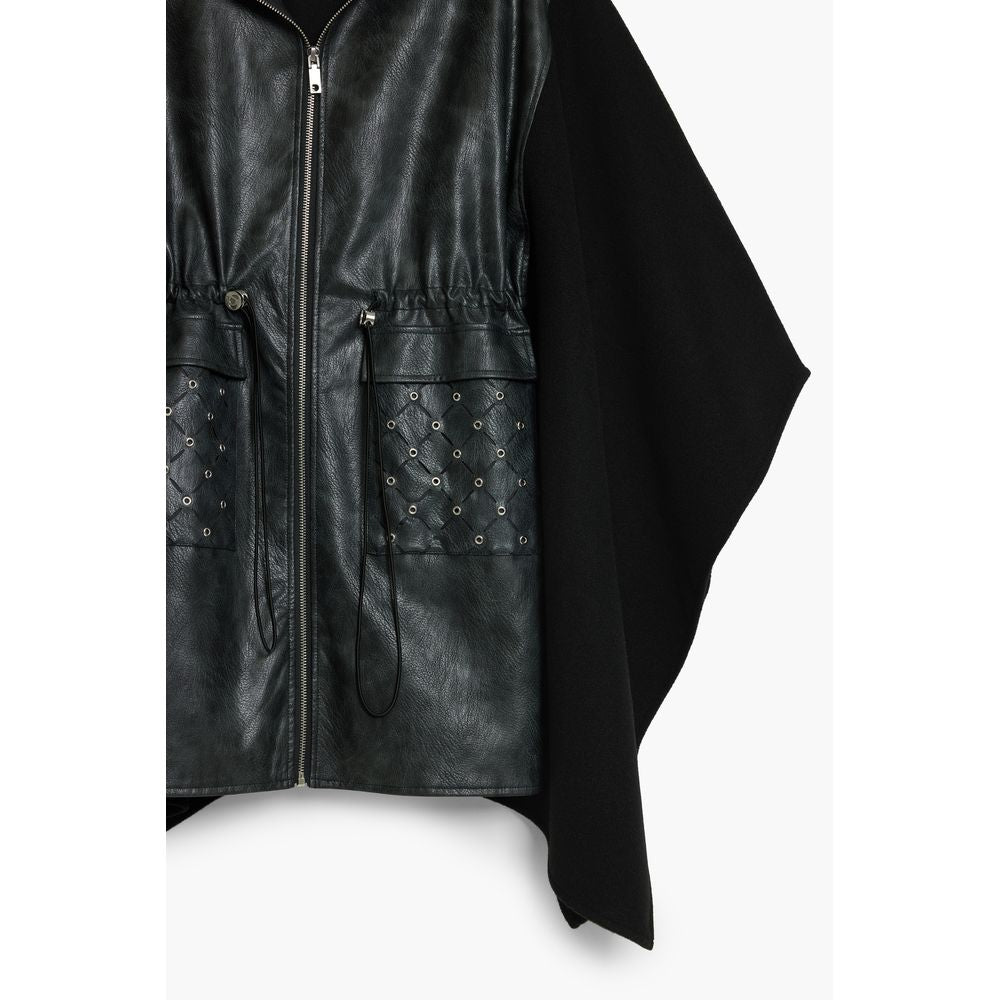 Desigual Aldama Eyelets Poncho in Black