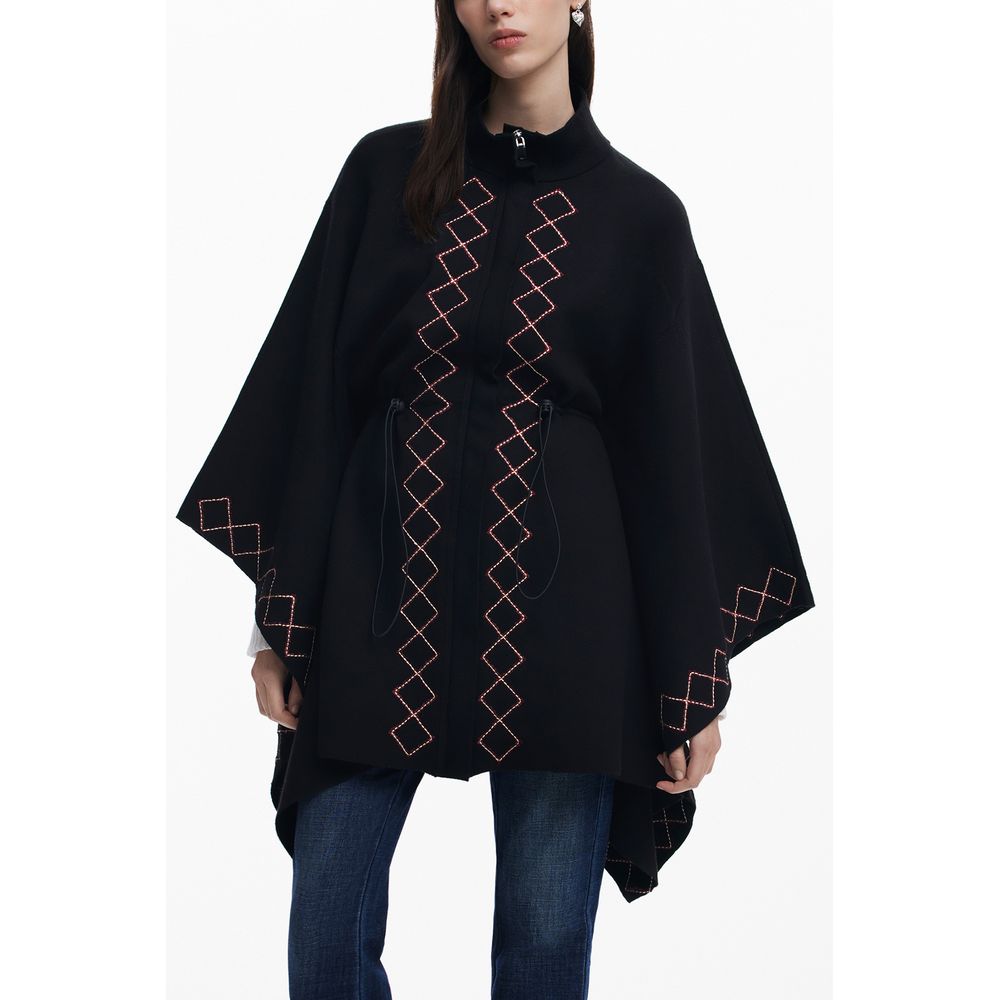 Desigual Aldama Black Poncho for Women