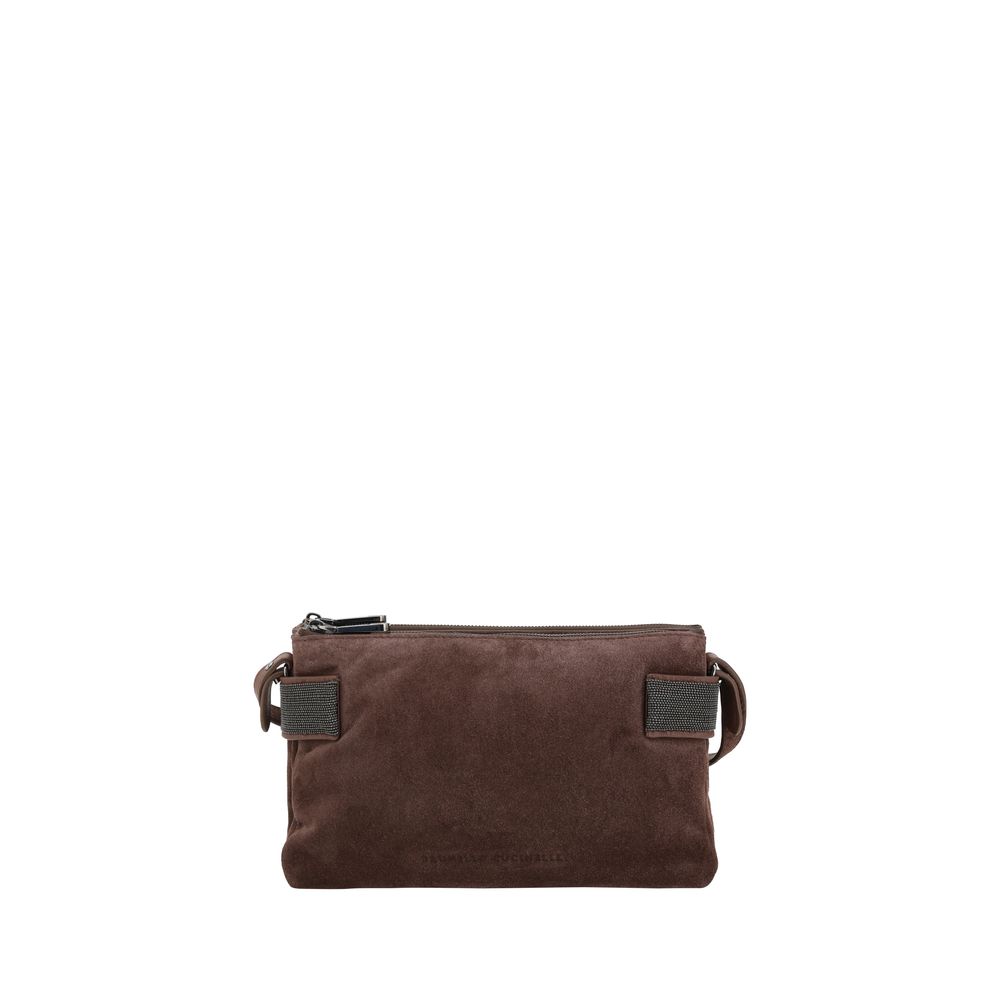 Brunello Cucinelli Suede Leather Shoulder Bag