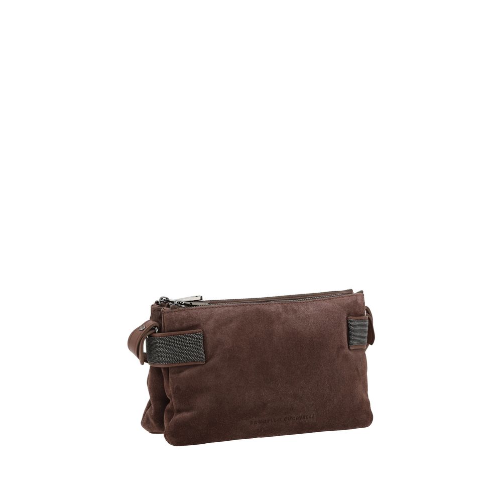 Brunello Cucinelli Suede Leather Shoulder Bag