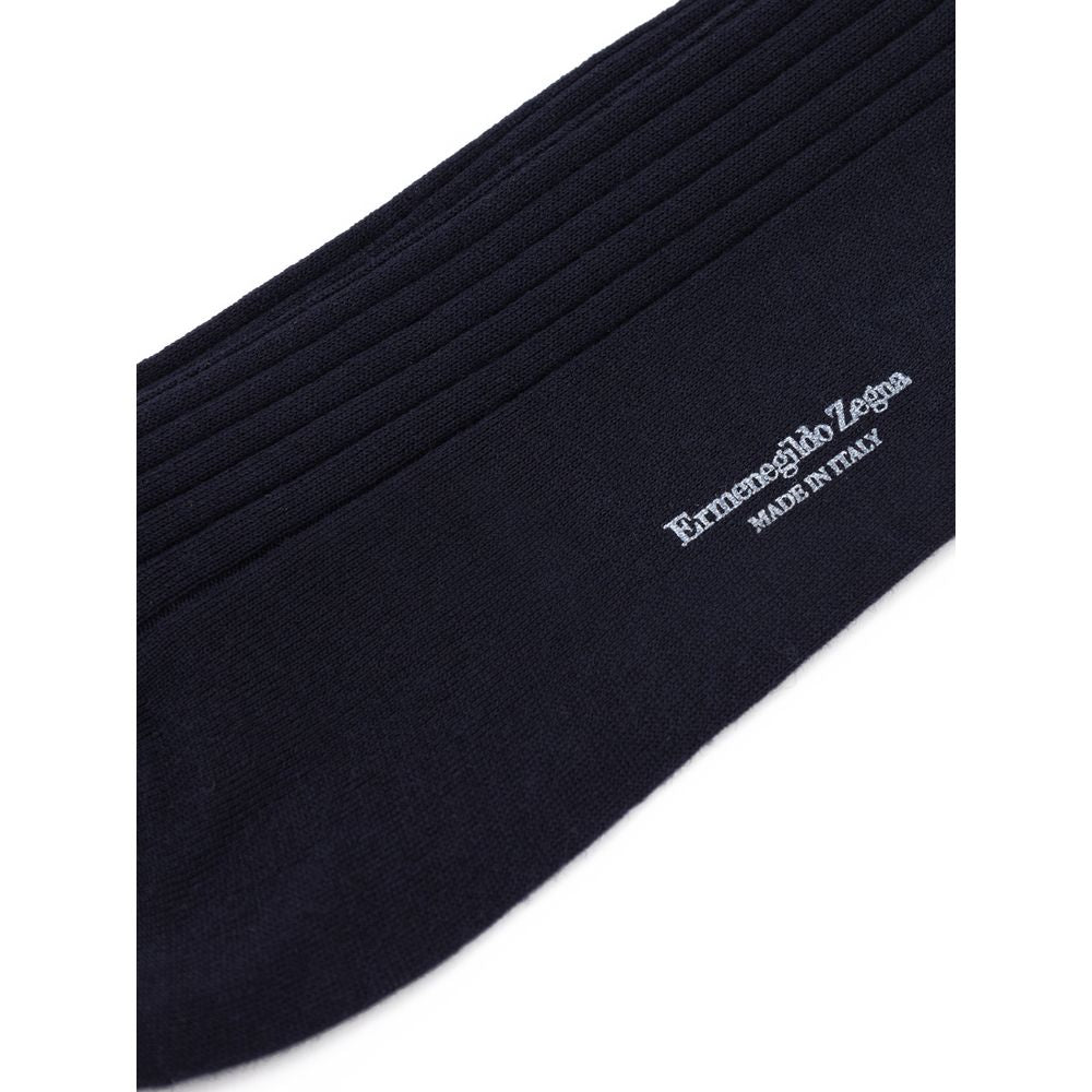 ZEGNA Navy Blue Wool Sock 3-Pack