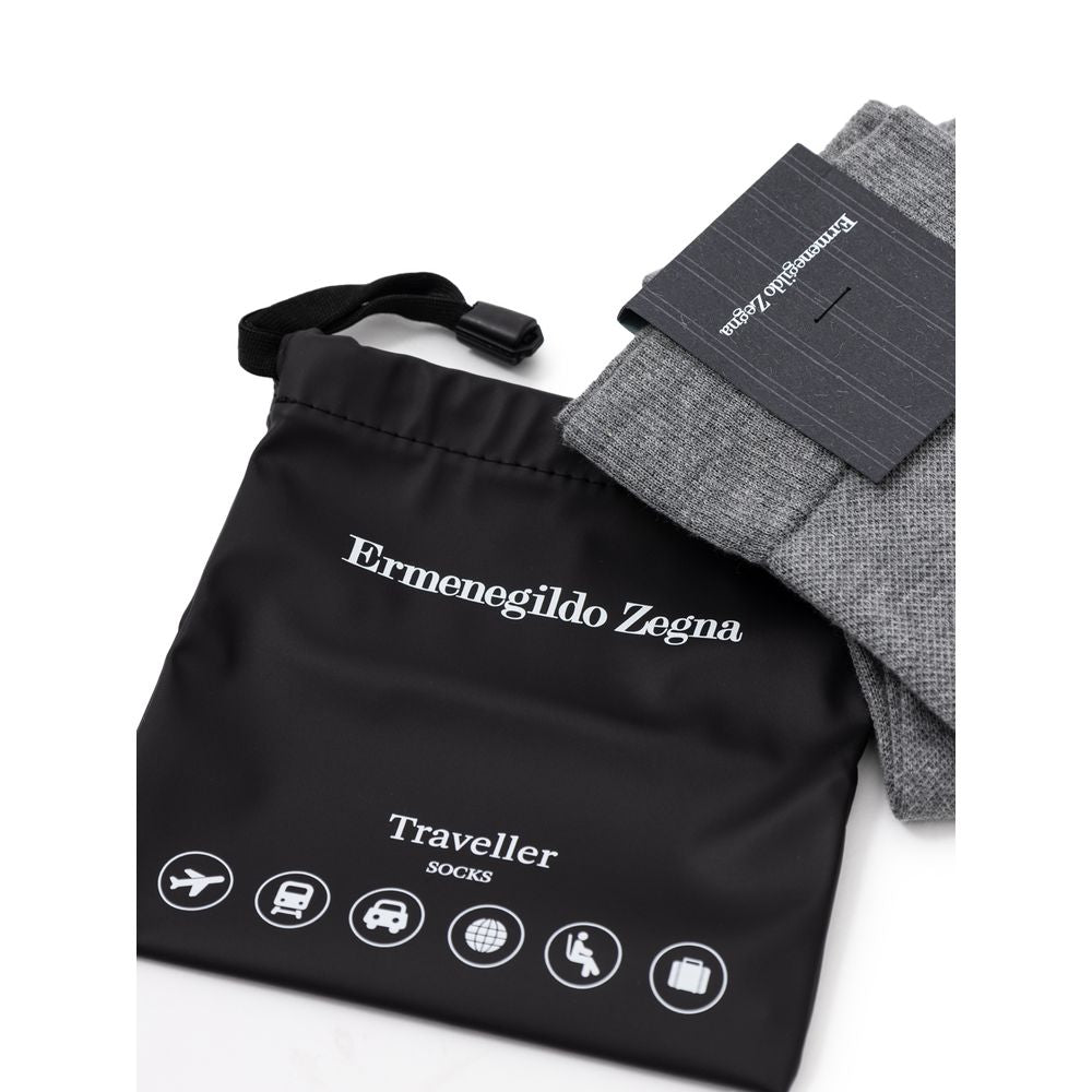 ZEGNA Gray Cotton Sock - 2-Pack of Premium Men's Socks