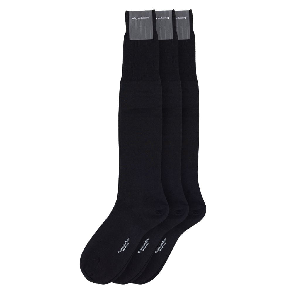 ZEGNA Black Wool Sock 3-Pack