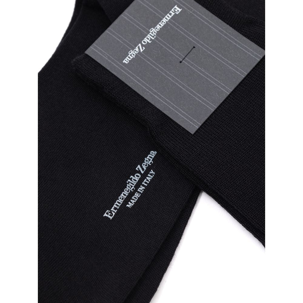 ZEGNA Black Wool Sock 3-Pack