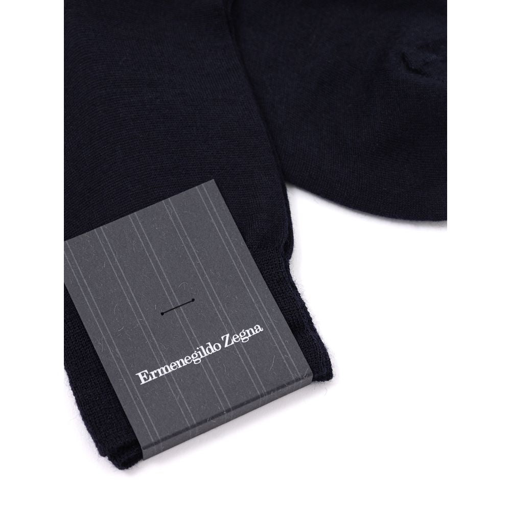 ZEGNA Navy Blue Wool Sock 3-Pack